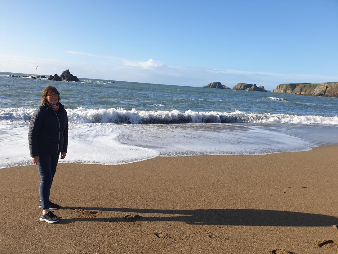 Brigid on the beach